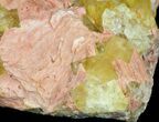 Lustrous, Yellow Cubic Fluorite and Barite on Quartz - Morocco #44904-1